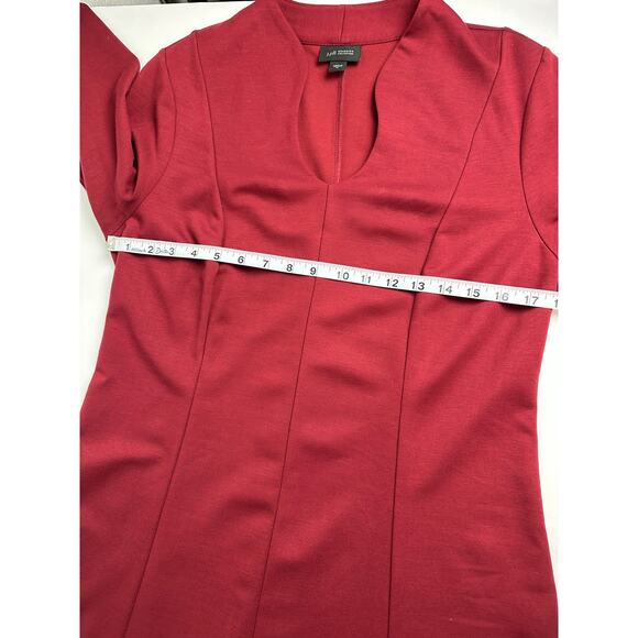 J Jill Size Medium Wearever Double-Face Jersey Dress in Crimson Red Quiet Luxury - Picture 9 of 12